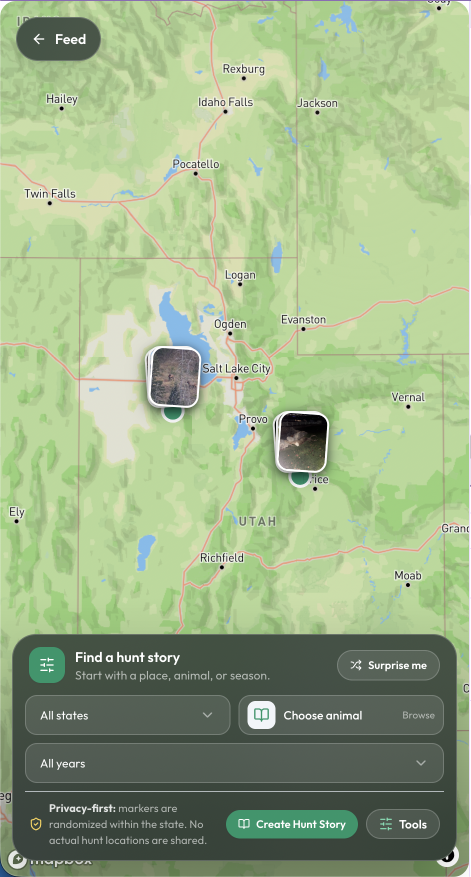 TagOutWest view other hunts interface